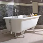 Vasca Freestanding Design Vintage in Ghisa Bianca, Made in Italy – Marwa Viadurini