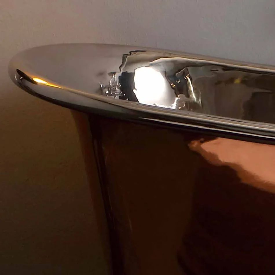 Vasca freestanding di design finitura nickel e rame Angelica Viadurini
