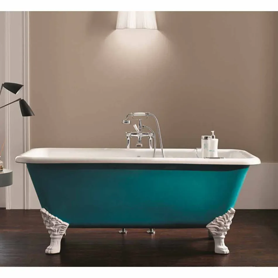 Vasca freestanding di design in ghisa con piedini decorati Wanda Viadurini