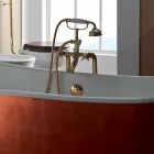Vasca freestanding in ghisa con copertura esterna in foglia rame Bass Viadurini