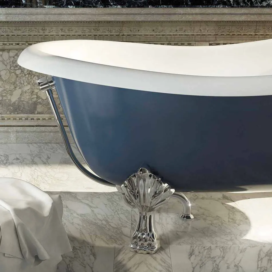 Vasca in resina blu freestanding di design classico, Fregona Viadurini