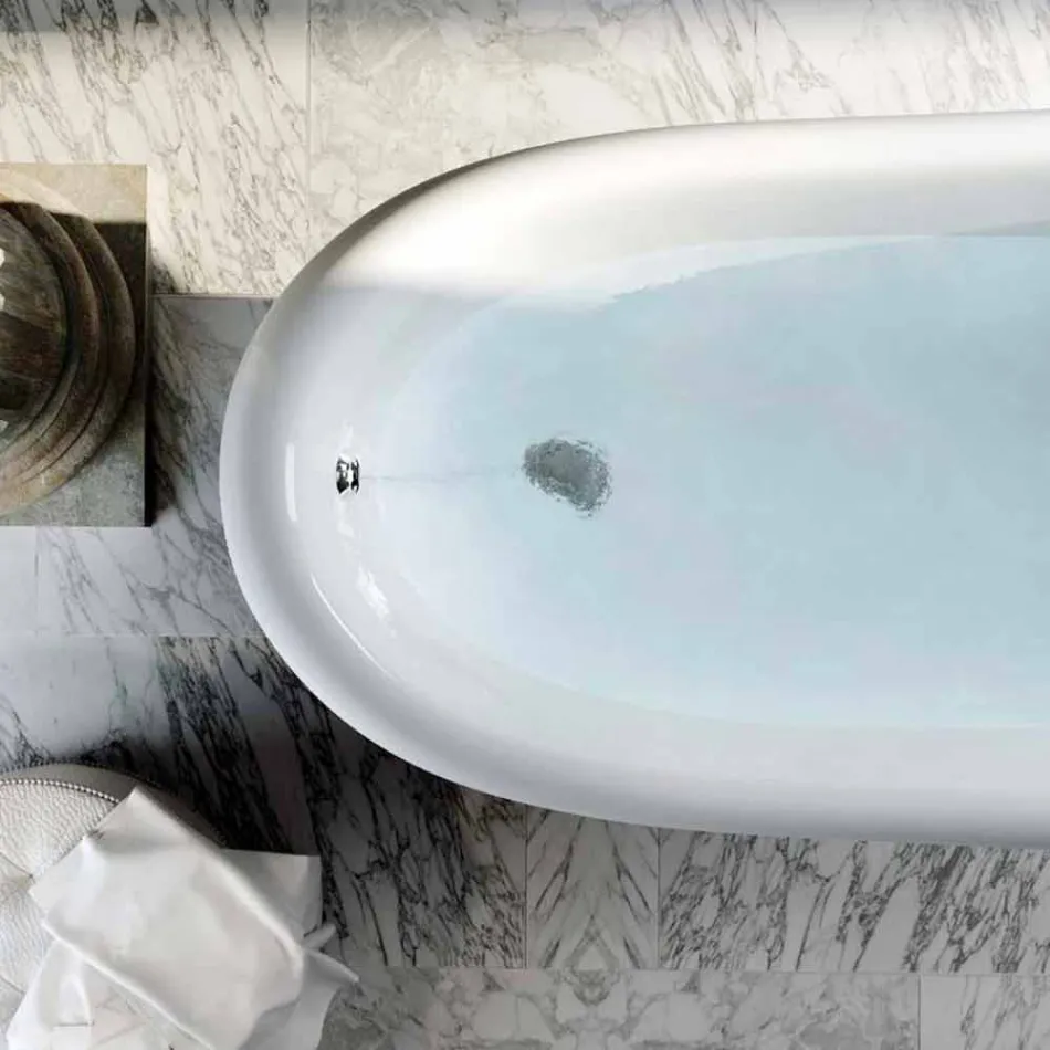 Vasca in resina blu freestanding di design classico, Fregona Viadurini