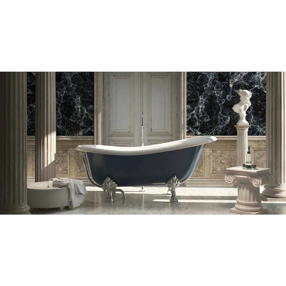 Vasca in resina blu freestanding di design classico, Fregona Viadurini