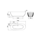 Vasca in Solid Surface con Esterno Bianco Matt Made in Italy - Ross  Viadurini