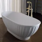 Vasca in Solid Surface con Esterno Bianco Matt Made in Italy - Ross  Viadurini