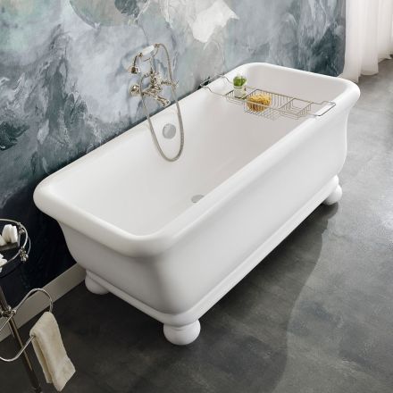 Vasca in Solid Surface Rettangolare Morbida sugli Angoli Made in Italy - Fulvio Viadurini