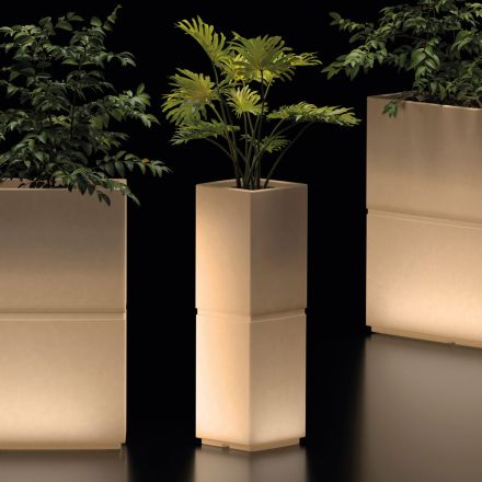 Vaso a Colonna Luminoso da Esterni in Polietilene Made in Italy - Lambo Viadurini