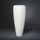 Vaso Alto Artigianale in Ceramica Bianca Opaca Realizzato in Italia - Capuano Viadurini