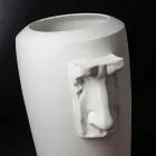 Vaso Alto da Interno in Ceramica Bianca Lavorata a Mano in Italia - Capuano Viadurini