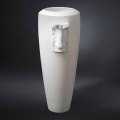 Vaso Alto da Interno in Ceramica Bianca Lavorata a Mano in Italia - Capuano