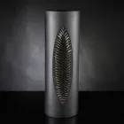 Vaso Alto da Interno in Ceramica Nera Opaca e Acciaio Made in Italy - Jesolo Viadurini