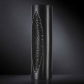 Vaso Alto da Interno in Ceramica Nera Opaca e Acciaio Made in Italy - Jesolo