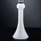 Vaso Alto da Interno in Vetro Trasparente e Bianco Made in Italy - Ludovico Viadurini