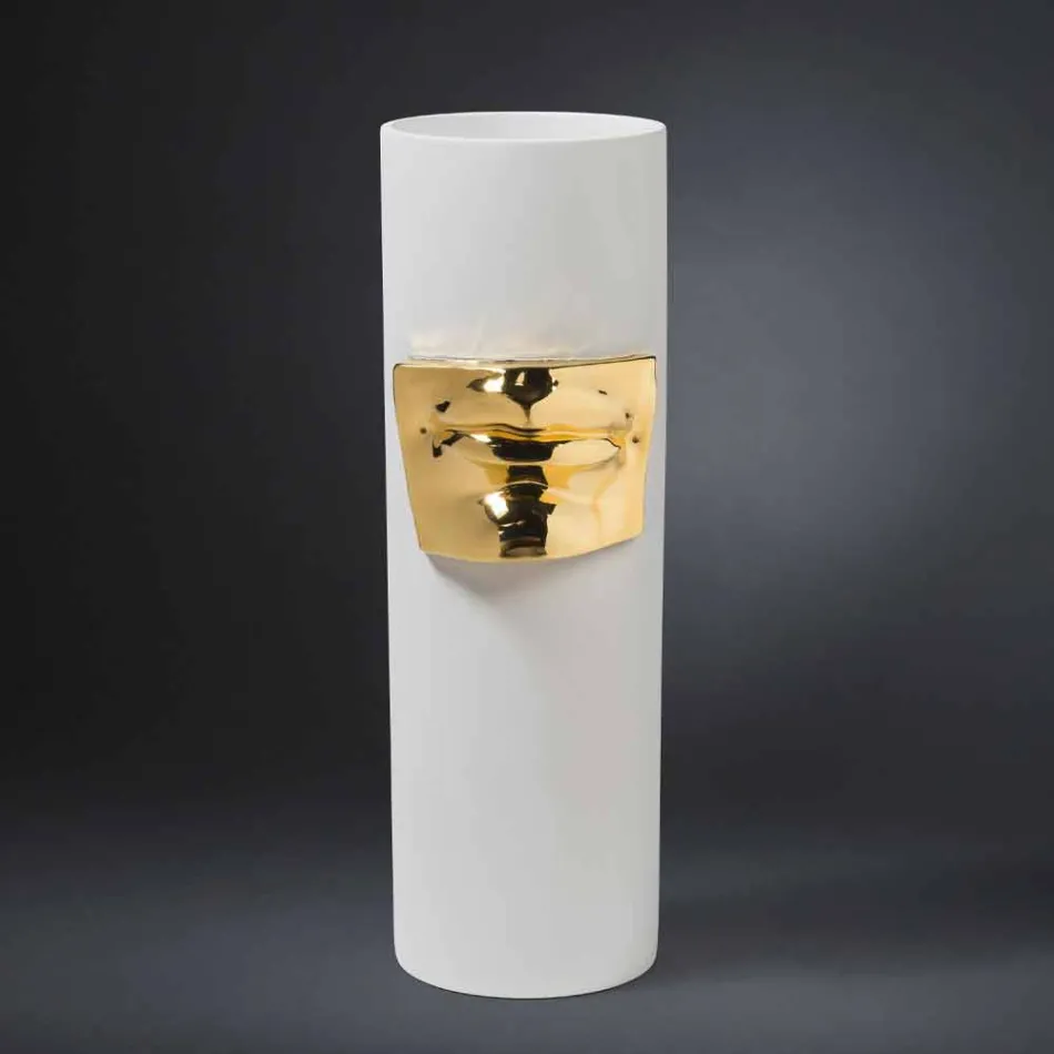Vaso Alto Decorativo in Ceramica Colorata Lavorata a Mano in Italia - Monte Viadurini
