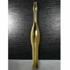 Vaso Alto Moderno in Resina Finitura Foglia Oro o Argento Made in Italy - Quarzo Viadurini