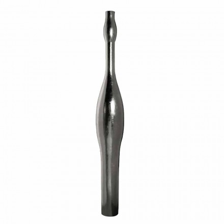 Vaso Alto Moderno in Resina Finitura Foglia Oro o Argento Made in Italy - Quarzo Viadurini