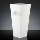 Vaso Alto per Interni in Ceramica Bianca Lavorata a Mano in Italia - Jacky Viadurini