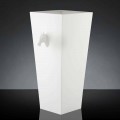 Vaso Alto per Interni in Ceramica Bianca Lavorata a Mano in Italia - Jacky