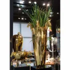 Vaso Alto per Interni in Ceramica Bianca o Oro Lucido Made in Italy - Jacky Viadurini
