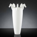 Vaso Alto per Interni in Ceramica Bianca o Oro Lucido Made in Italy - Jacky