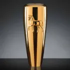 Vaso Alto per Interni in Ceramica Finitura Oro Lavorata a Mano in Italia - Jacky Viadurini