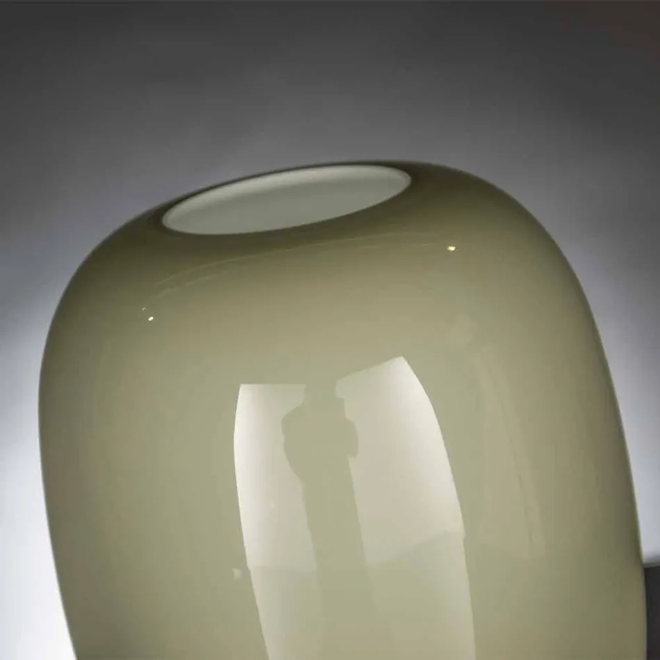 Vaso Artigianale in Vetro Lucido Bianco o Grigio Realizzato in Italia - Malindi Viadurini