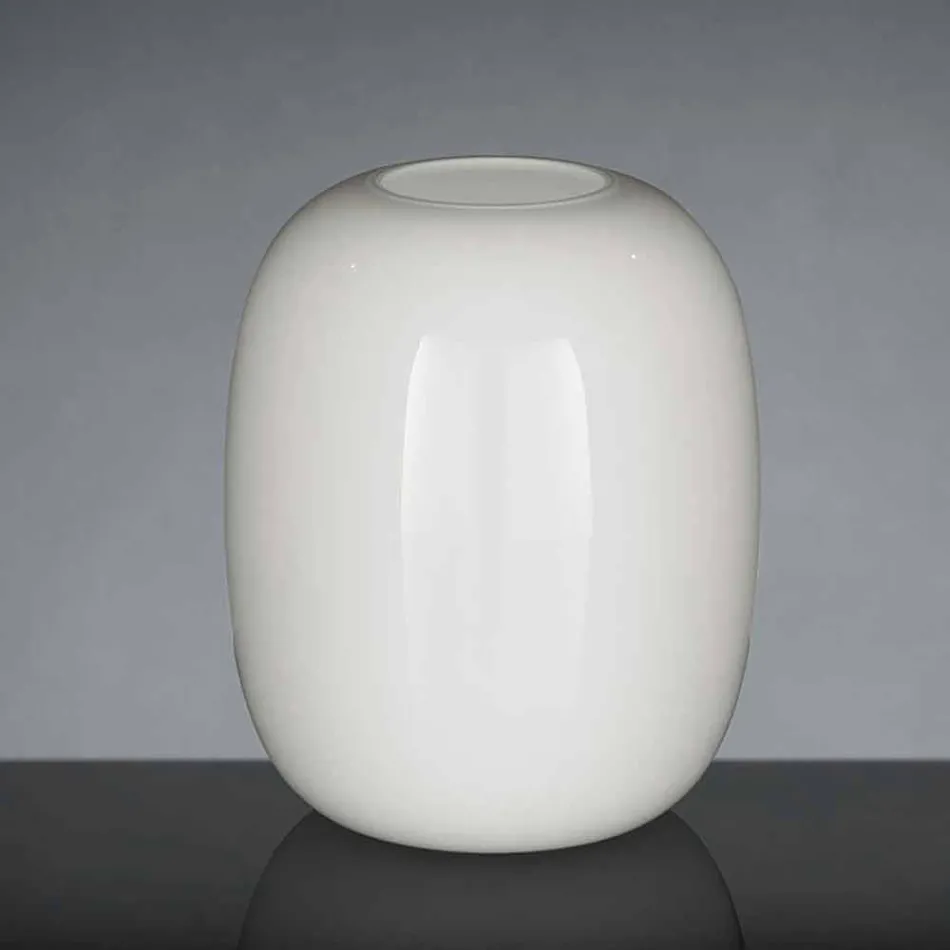 Vaso Artigianale in Vetro Lucido Bianco o Grigio Realizzato in Italia - Malindi Viadurini