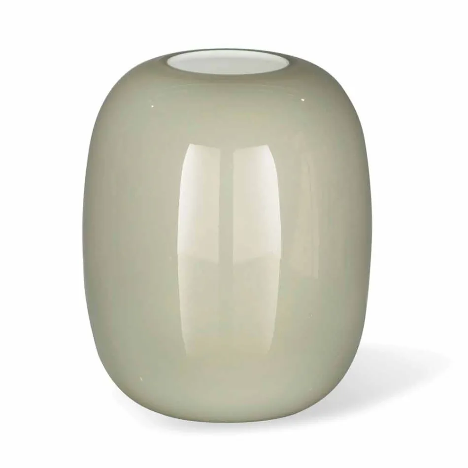Vaso Artigianale in Vetro Lucido Bianco o Grigio Realizzato in Italia - Malindi Viadurini