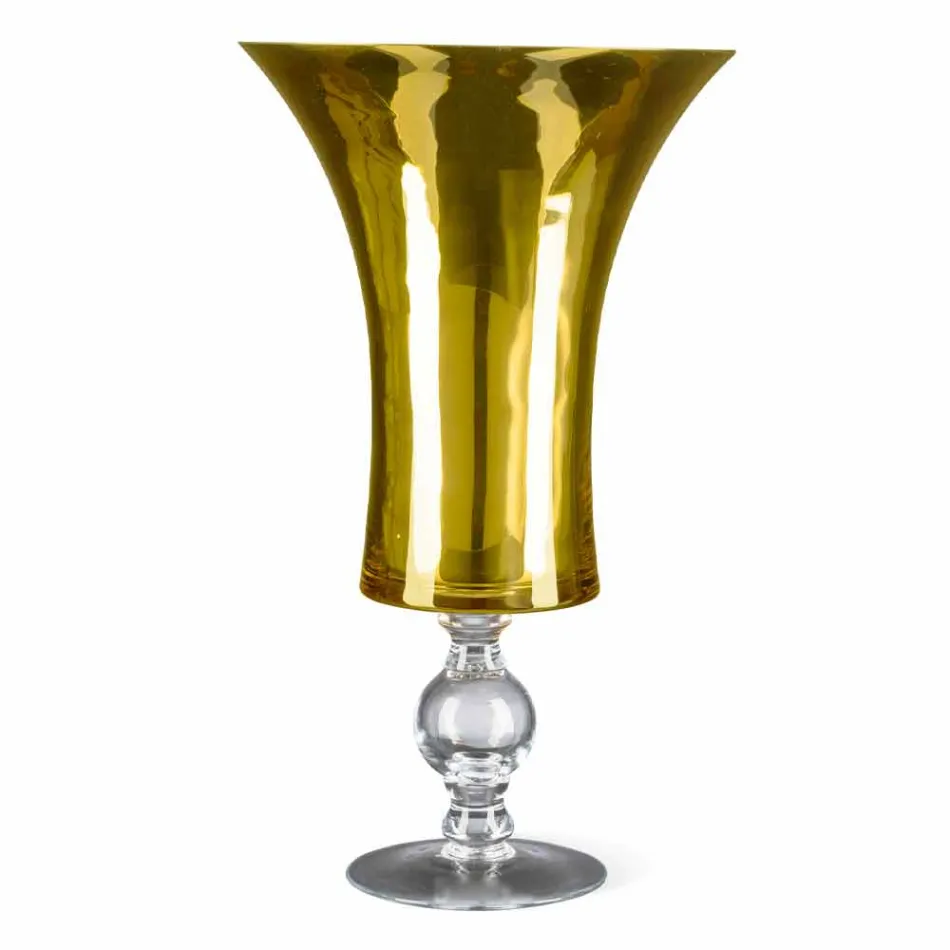 Vaso Artigianale in Vetro Soffiato Bianco o Oro 24k Made in Italy - Canberra Viadurini