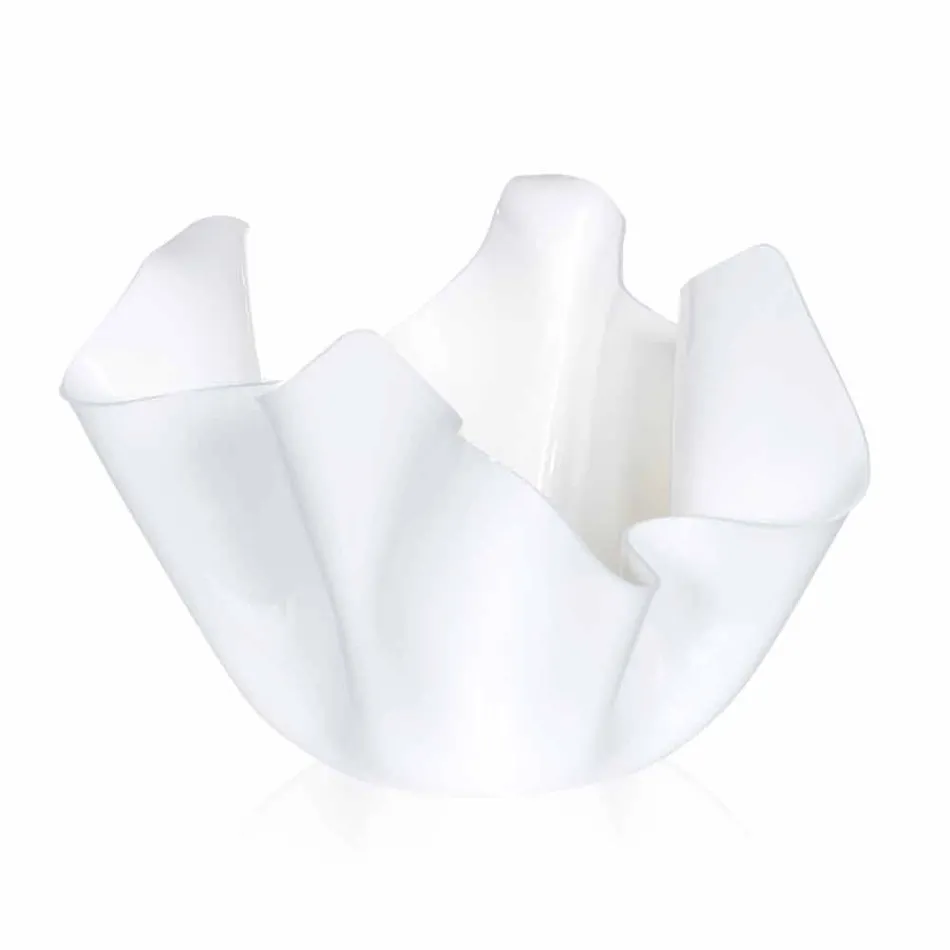 Vaso bianco da interno/esterno design dappreggiato Pina, made in Italy Viadurini