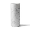 Vaso Cilindrico Marmo Bianco di Carrara Satinato Design Italiano - Murillo