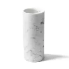Vaso Cilindrico Marmo Bianco di Carrara Satinato Design Italiano - Murillo Viadurini