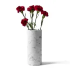 Vaso Cilindrico Marmo Bianco di Carrara Satinato Design Italiano - Murillo Viadurini