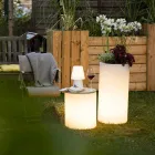 Vaso con Illuminazione Giardino o Salotto Design Moderno Colorato - Cilindrostar Viadurini