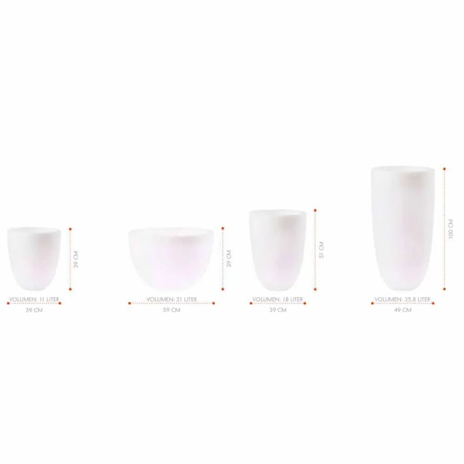 Vaso con Illuminazione Led o Solare Design Moderno di Varie Misure - Svasostar Viadurini