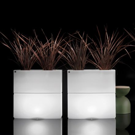 Vaso da Esterni Luminoso in Due Colori in Polietilene Made in Italy - Lambo Viadurini