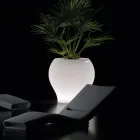 Vaso da Giardino Luminoso in Polietilene Bianco Made in Italy - Loto Viadurini