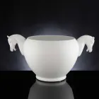 Vaso da Interno in Ceramica Bianca o Oro 24k Lavorata a Mano in Italia - Jacky Viadurini