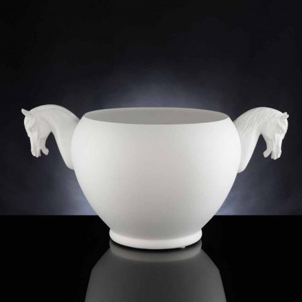 Vaso da Interno in Ceramica Bianca o Oro 24k Lavorata a Mano in Italia - Jacky Viadurini