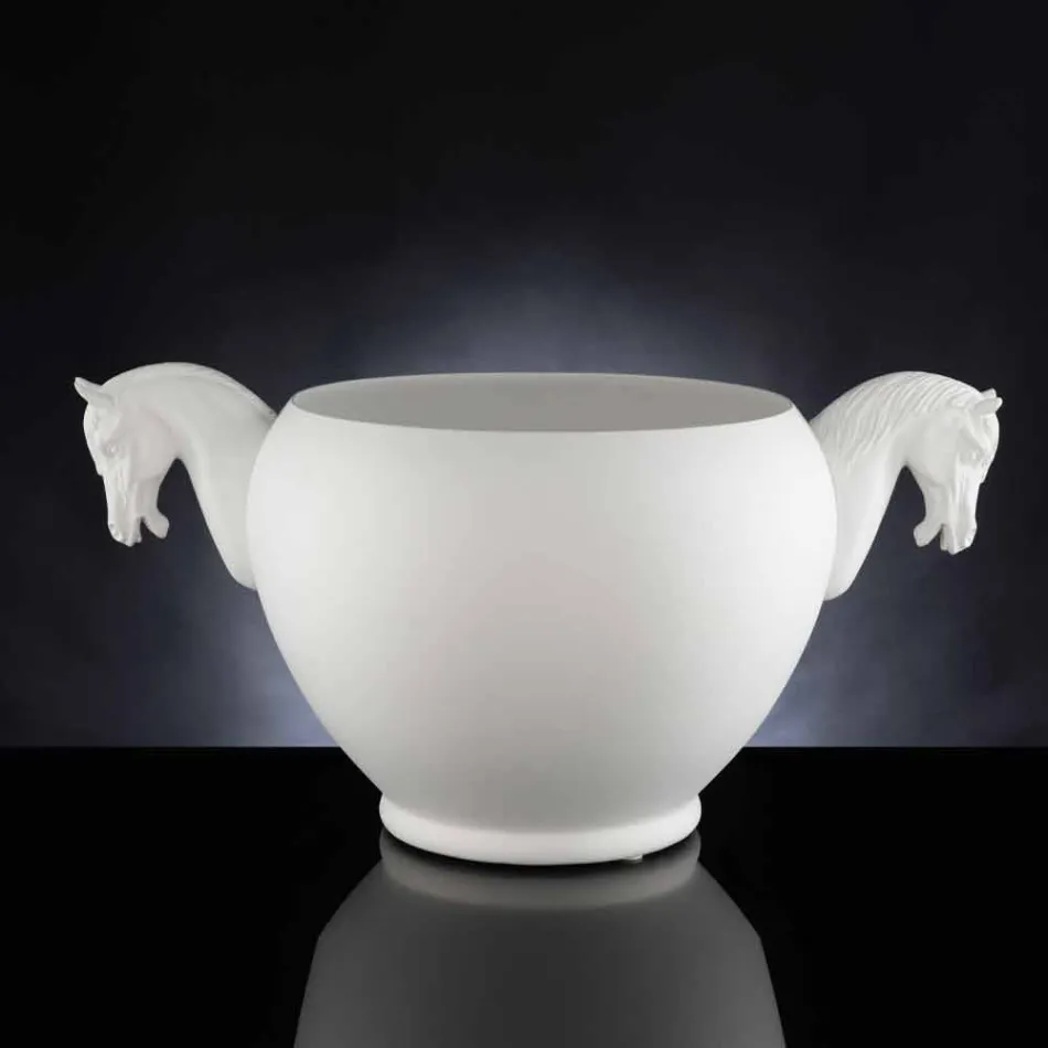Vaso da Interno in Ceramica Bianca o Oro 24k Lavorata a Mano in Italia - Jacky Viadurini