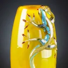 Vaso da Interno in Vetro Colorato con Gechi Fatto a Mano in Italia - Geco Viadurini