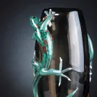 Vaso da Interno in Vetro Colorato con Gechi Fatto a Mano in Italia - Geco Viadurini