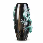 Vaso da Interno in Vetro Colorato con Gechi Fatto a Mano in Italia - Geco Viadurini