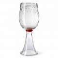Vaso da Interno in Vetro di Murano con Dettaglio Rosso Made in Italy - Copernico