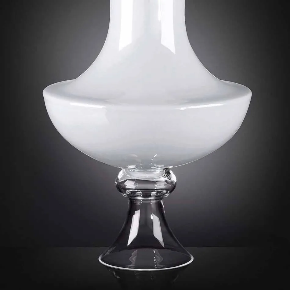 Vaso da Interno Moderno in Vetro Bianco e Trasparente Made in Italy - Portos Viadurini