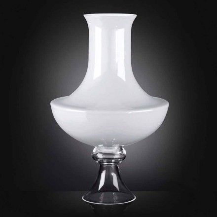 Vaso da Interno Moderno in Vetro Bianco e Trasparente Made in Italy - Portos Viadurini