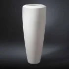 Vaso Decorativo Alto in Ceramica Bianca Lavorata a Mano Made in Italy - Jacky Viadurini