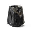 Vaso Decorativo Basso in Marmo Portoro Design a Righe Made in Italy - Cairo