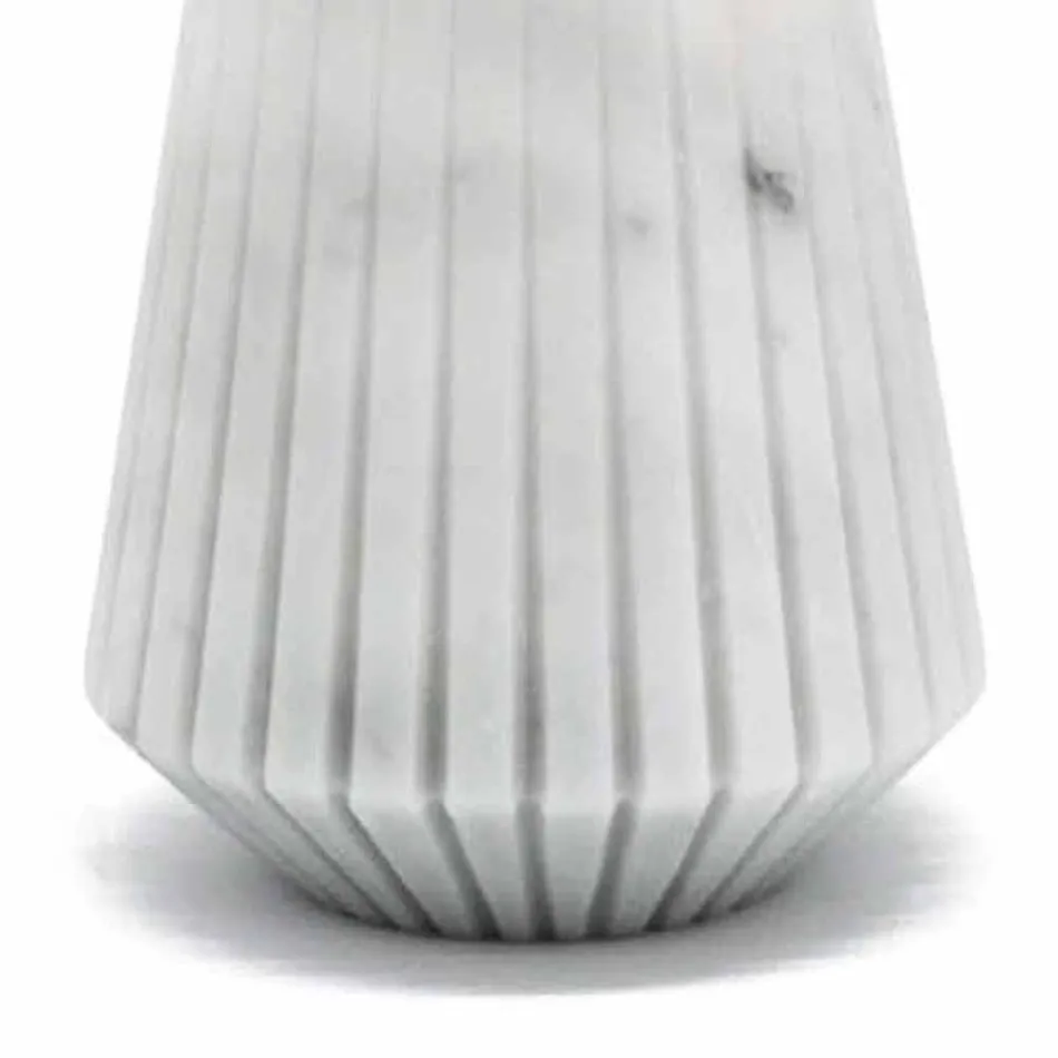 Vaso Decorativo in Marmo Bianco di Carrara Moderno Made in Italy - Cairo Viadurini