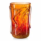 Vaso Decorativo in Vetro Soffiato di Murano Arancione Made in Italy - Mister Viadurini